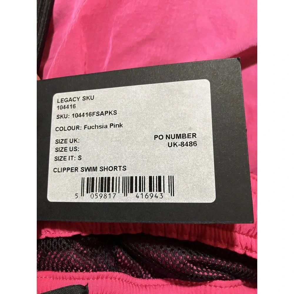 NWT Belstaff Mens Clipper Swim Shorts Fuchsia Pink Size Small‎ Mesh Lined